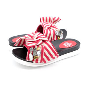 Stylish Red and White Striped Sandals